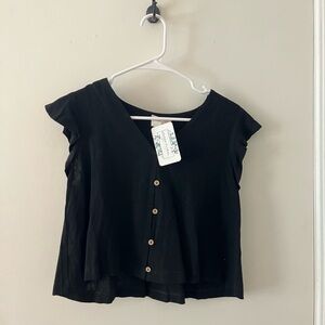 Black Ruffled Top